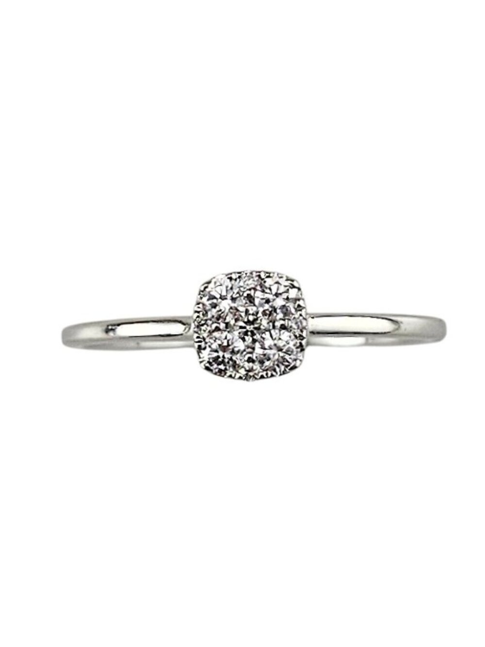 14K White Gold Diamond Cluster Ring Size 8.5 #25443